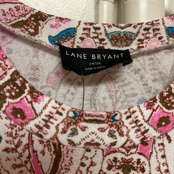 Lane Bryant Pink and Brown Patterned Tank Top - Picture 2 of 4